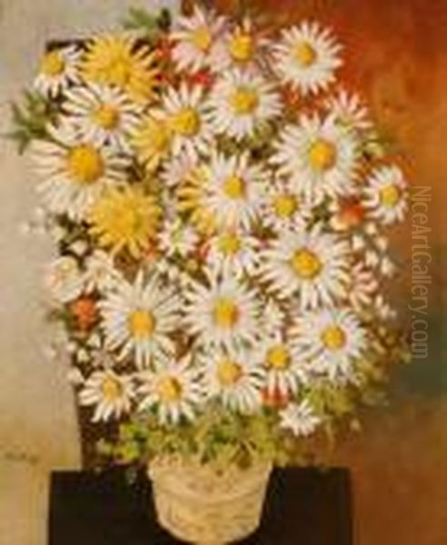 Bouquet De Marguerites Oil Painting by Moise Kisling