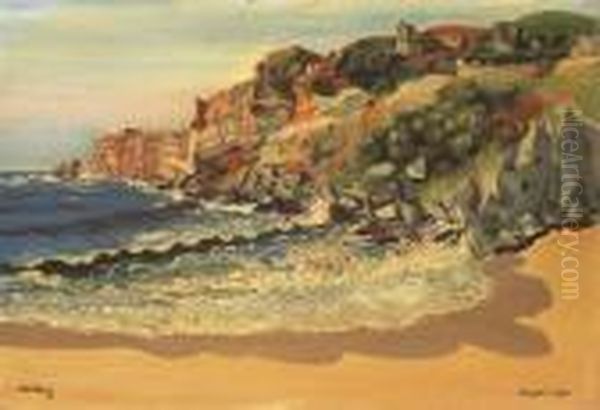 La Plage De Nazare, Portugual Oil Painting by Moise Kisling