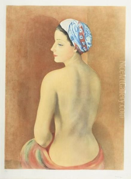 Nu Au Turban Oil Painting by Moise Kisling