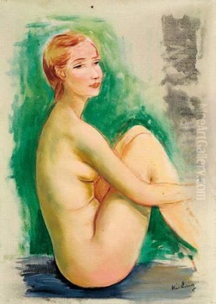 Nu Assis Oil Painting by Moise Kisling