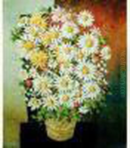 Bouquet De Marguerites Oil Painting by Moise Kisling