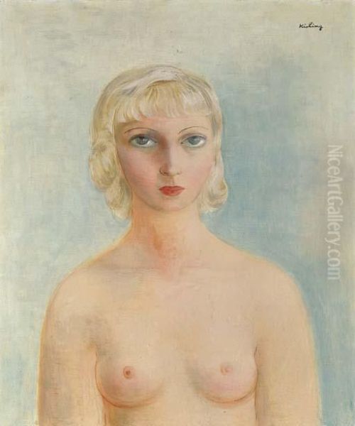 Buste Nu Oil Painting by Moise Kisling