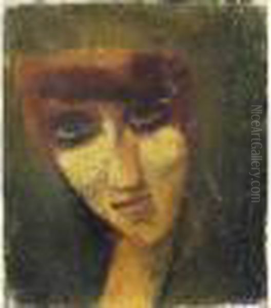 Portrait De Renee, Femme De L'artiste. 1916 Oil Painting by Moise Kisling