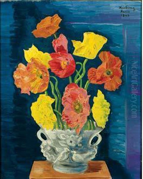 Pavots Oil Painting by Moise Kisling