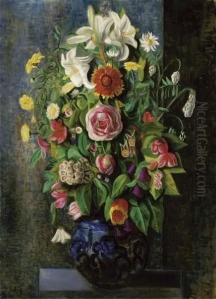 Fleurs Oil Painting by Moise Kisling