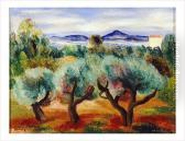 Paysage De Provence Oil Painting by Moise Kisling