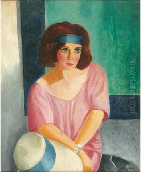 Femme Au Bandeau Oil Painting by Moise Kisling