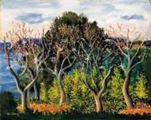 Paysage De Sanary Oil Painting by Moise Kisling