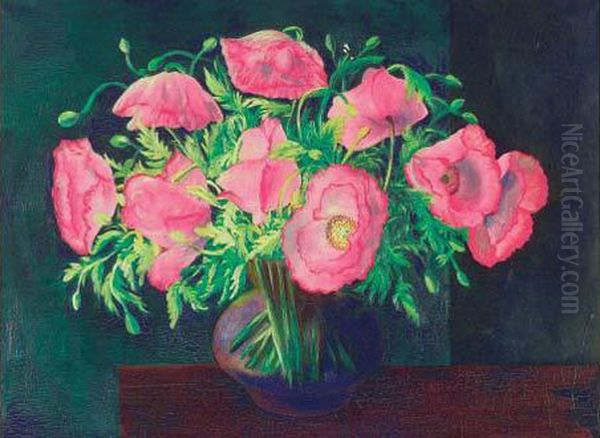 Bouquet De Fleurs Dans Un Vase by Moise Kisling