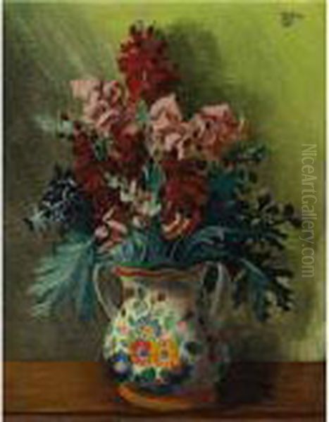 Fleurs Oil Painting by Moise Kisling