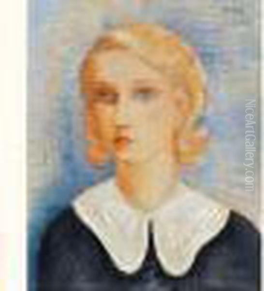 Jeune Femme Blonde Oil Painting by Moise Kisling