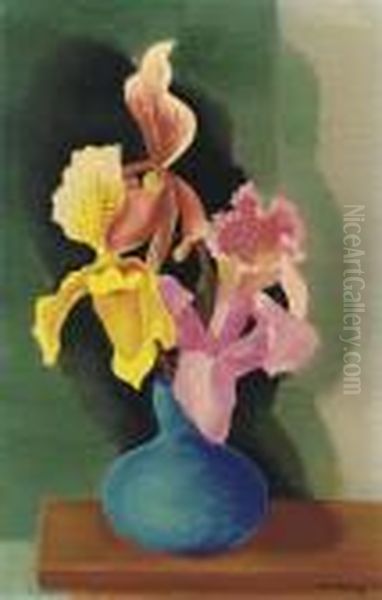 Orchidees Oil Painting by Moise Kisling