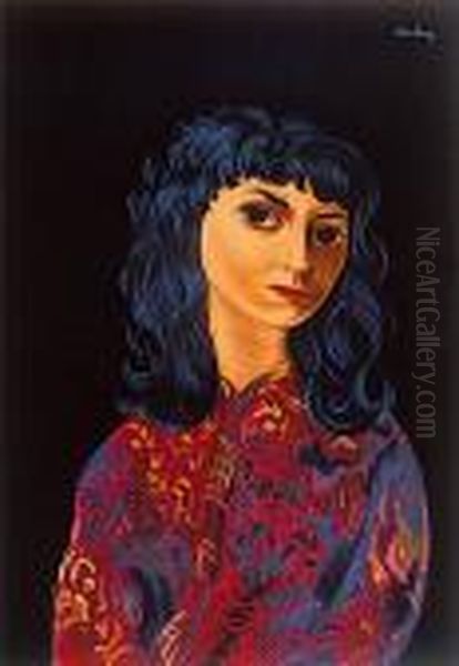 Bukiet Kwiatow Oil Painting by Moise Kisling