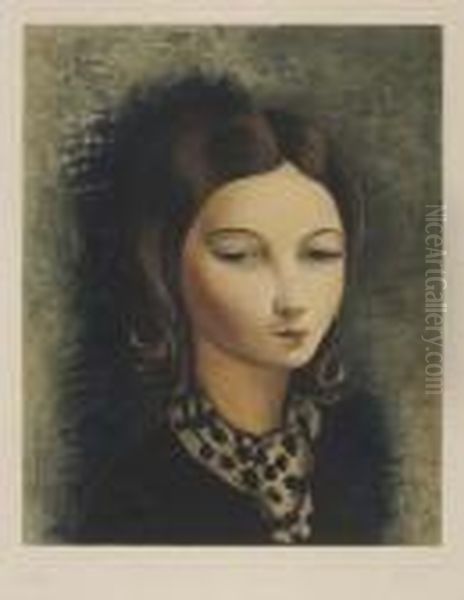 Tete De Jeune Fille Oil Painting by Moise Kisling