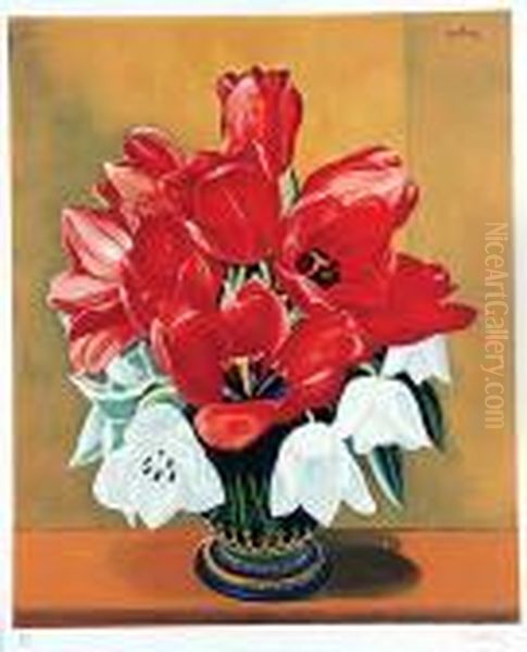 Tulipany Oil Painting by Moise Kisling