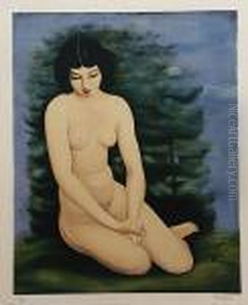 Akt Siedzacy Oil Painting by Moise Kisling