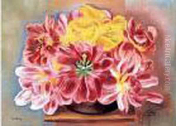 Fleurs Oil Painting by Moise Kisling