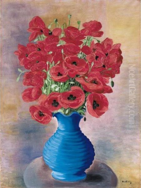 Coquelicots Oil Painting by Moise Kisling