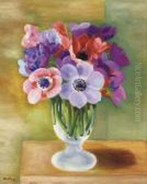 Fleurs Oil Painting by Moise Kisling