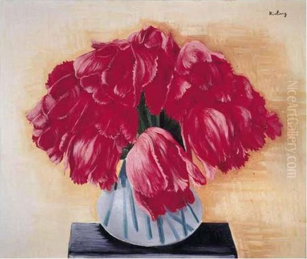 Tulipes Oil Painting by Moise Kisling