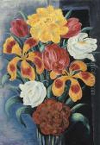 Fleurs Oil Painting by Moise Kisling