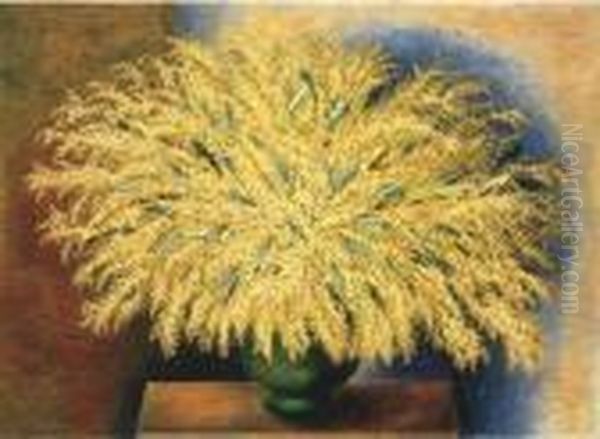 Grand Bouquet De Mimosas Oil Painting by Moise Kisling