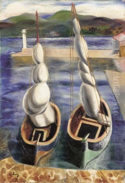 Les Deux Bateaux by Moise Kisling