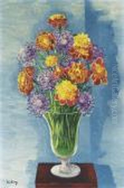 Bouquet De Fleurs Oil Painting by Moise Kisling