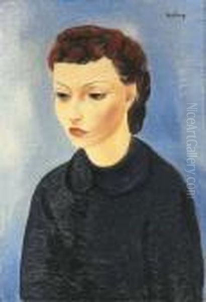 Portrait De Femme Oil Painting by Moise Kisling