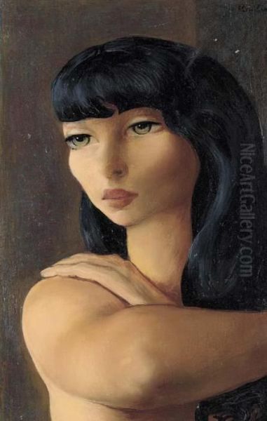 Petite Tete Brune Oil Painting by Moise Kisling