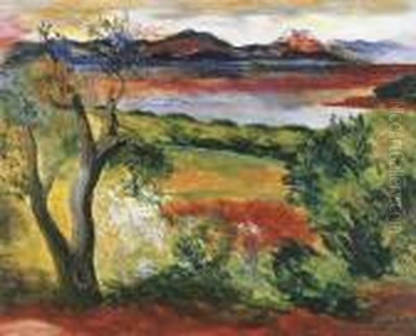 Paysage De Saint-tropez Oil Painting by Moise Kisling