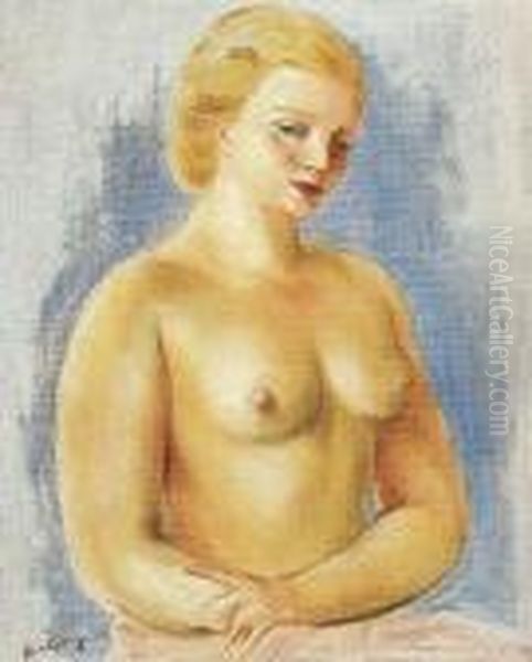 Petit Buste Nu Oil Painting by Moise Kisling