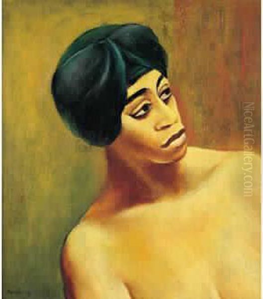 Portrait D'aicha Oil Painting by Moise Kisling