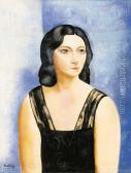 Portrait De Raymonde Vaseur Oil Painting by Moise Kisling