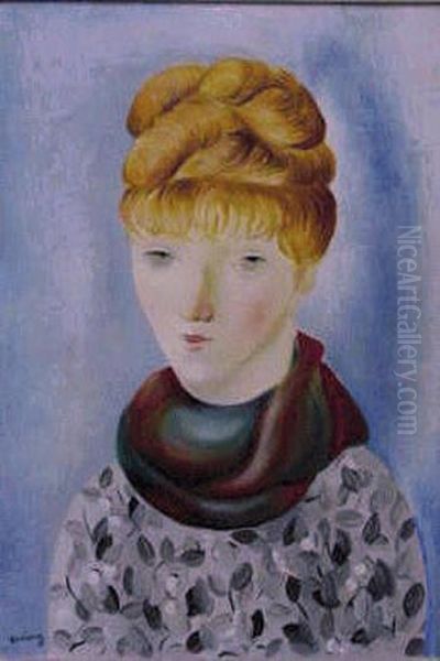 La Femme Aux Cheveux Rouges Oil Painting by Moise Kisling