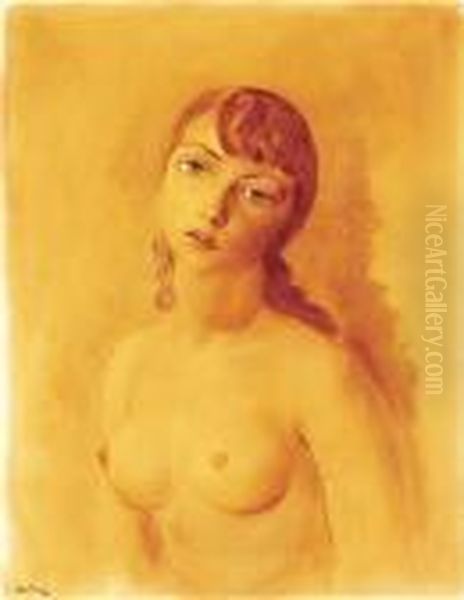 Buste De Jeune Fille Oil Painting by Moise Kisling