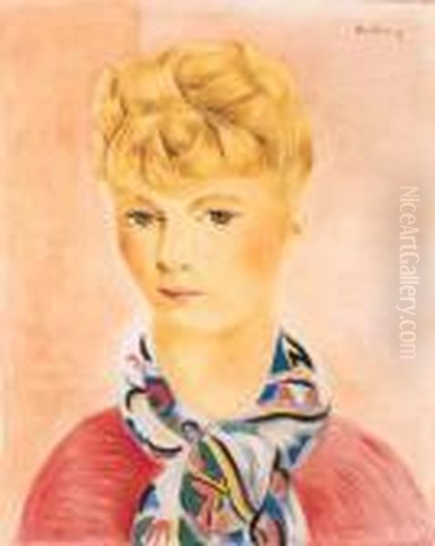 Jeune Femme Blonde En Buste Oil Painting by Moise Kisling