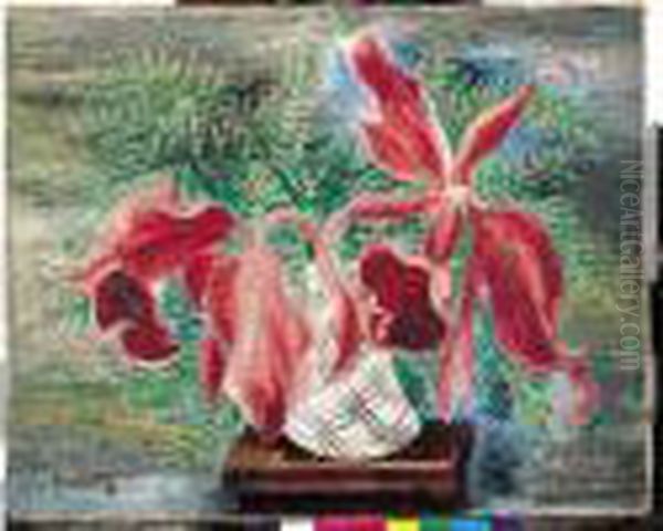 Fleurs Oil Painting by Moise Kisling