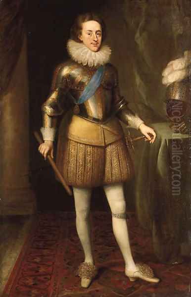 Portrait of Henry Prince of Wales (1594-1612) Oil Painting by Isaac Oliver