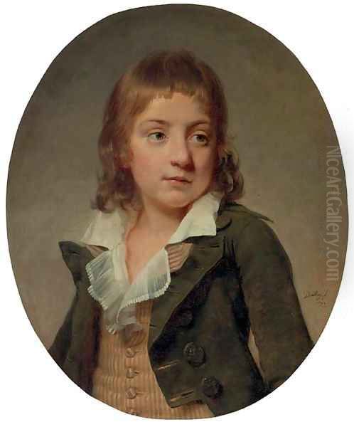 Portrait of a young boy Oil Painting by Martin Drolling Oberbergheim