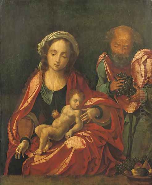 The Holy Family Oil Painting by Bernaert van Orley