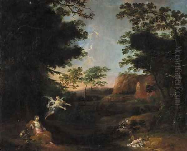 Hagar and Ishmael in the desert Oil Painting by Jan Frans Van Bloemen, Called Il Orrizonte