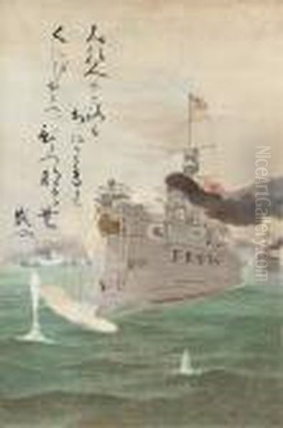 The Power Of The Japanese Imperial Navy Oil Painting by Kobayashi Kiyochika