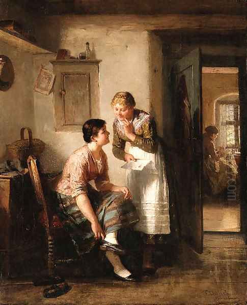 The letter Oil Painting by Friedrich Ortlieb