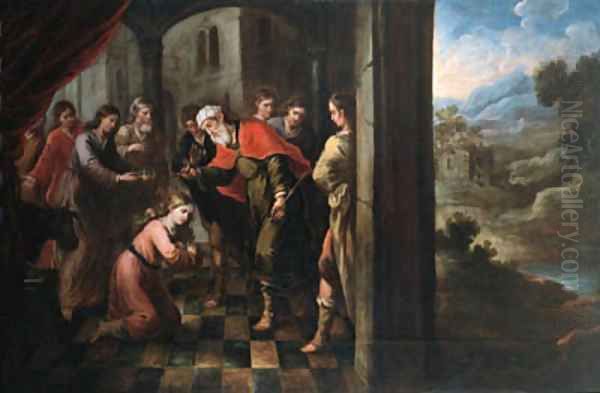 David anointed by Samuel Oil Painting by Francisco Antolinez Y Ochoa