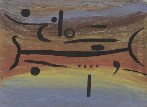 Instrumente (instruments) Oil Painting by Paul Klee