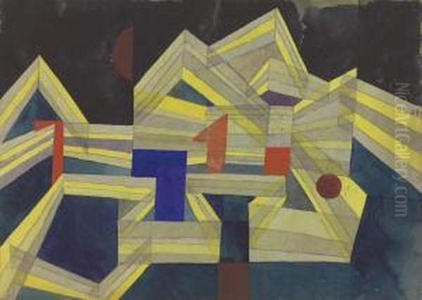 Architectur, Transparent-structural Oil Painting by Paul Klee