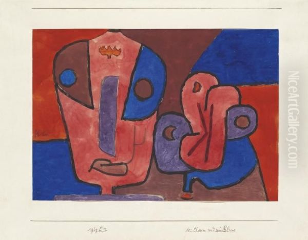 Der Clown Und Seine Blume Oil Painting by Paul Klee