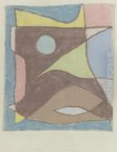 Maske Unterwasserfuhrer (mask Of An Underwater Guide) Oil Painting by Paul Klee