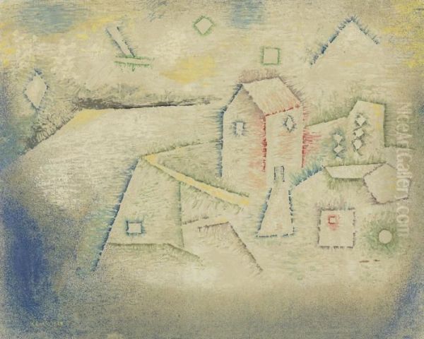 Landhaus In Norden (country House In The North) Oil Painting by Paul Klee